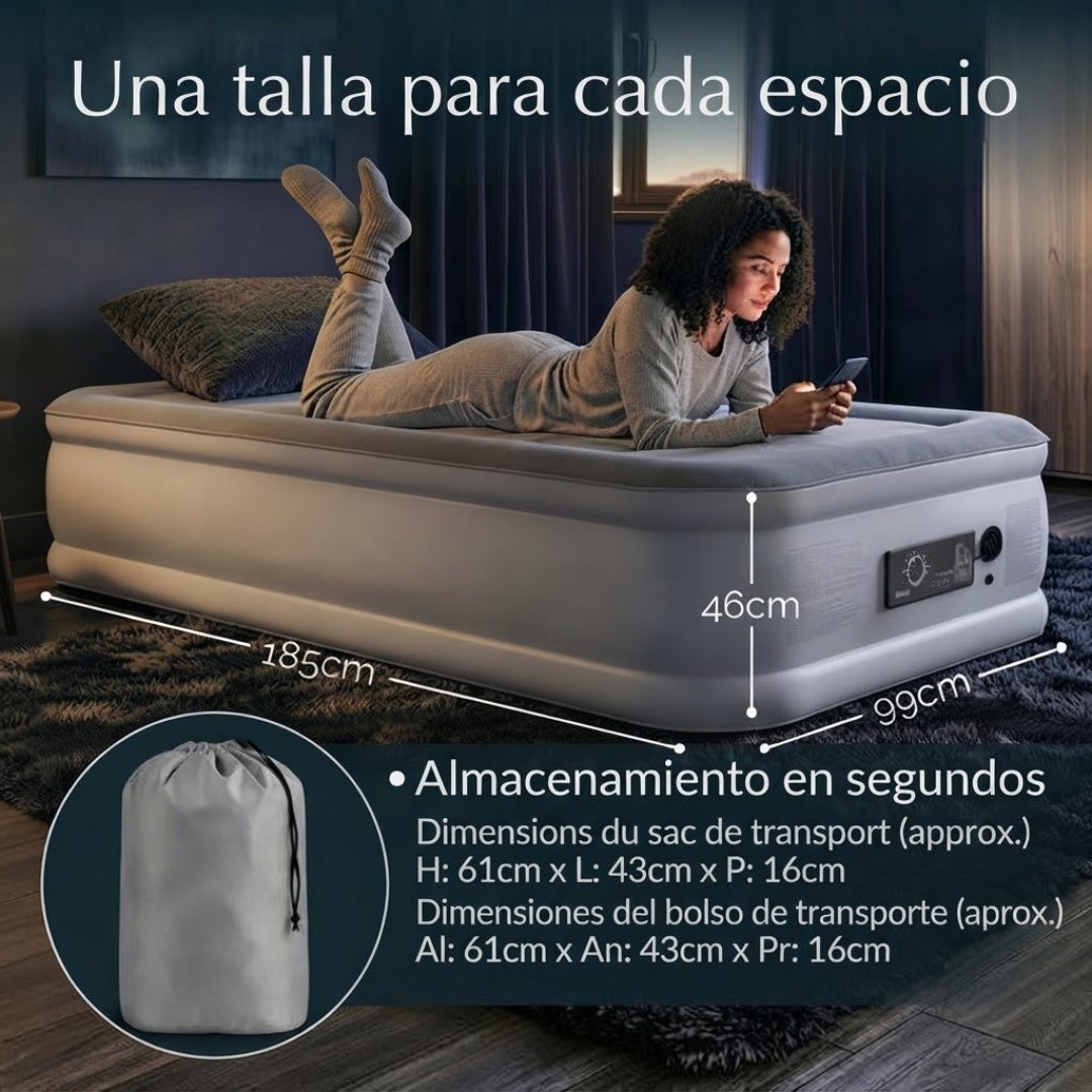 Matelas inflable de lujo con bomba integrada