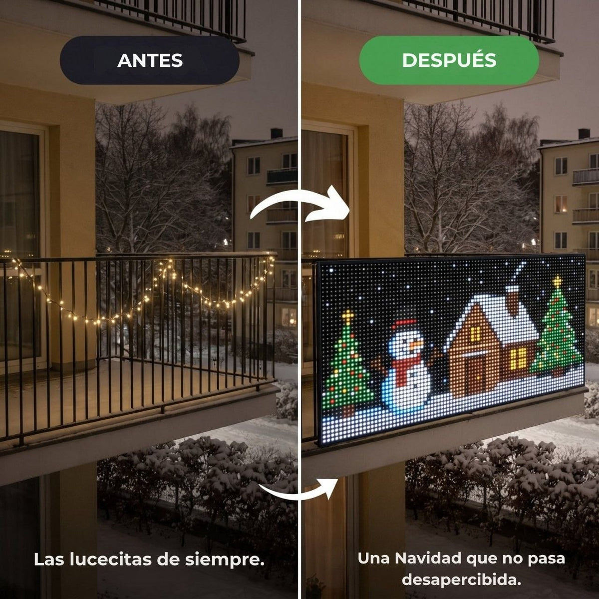 Festilume™ – Cortina de luces LED animada de Navidad