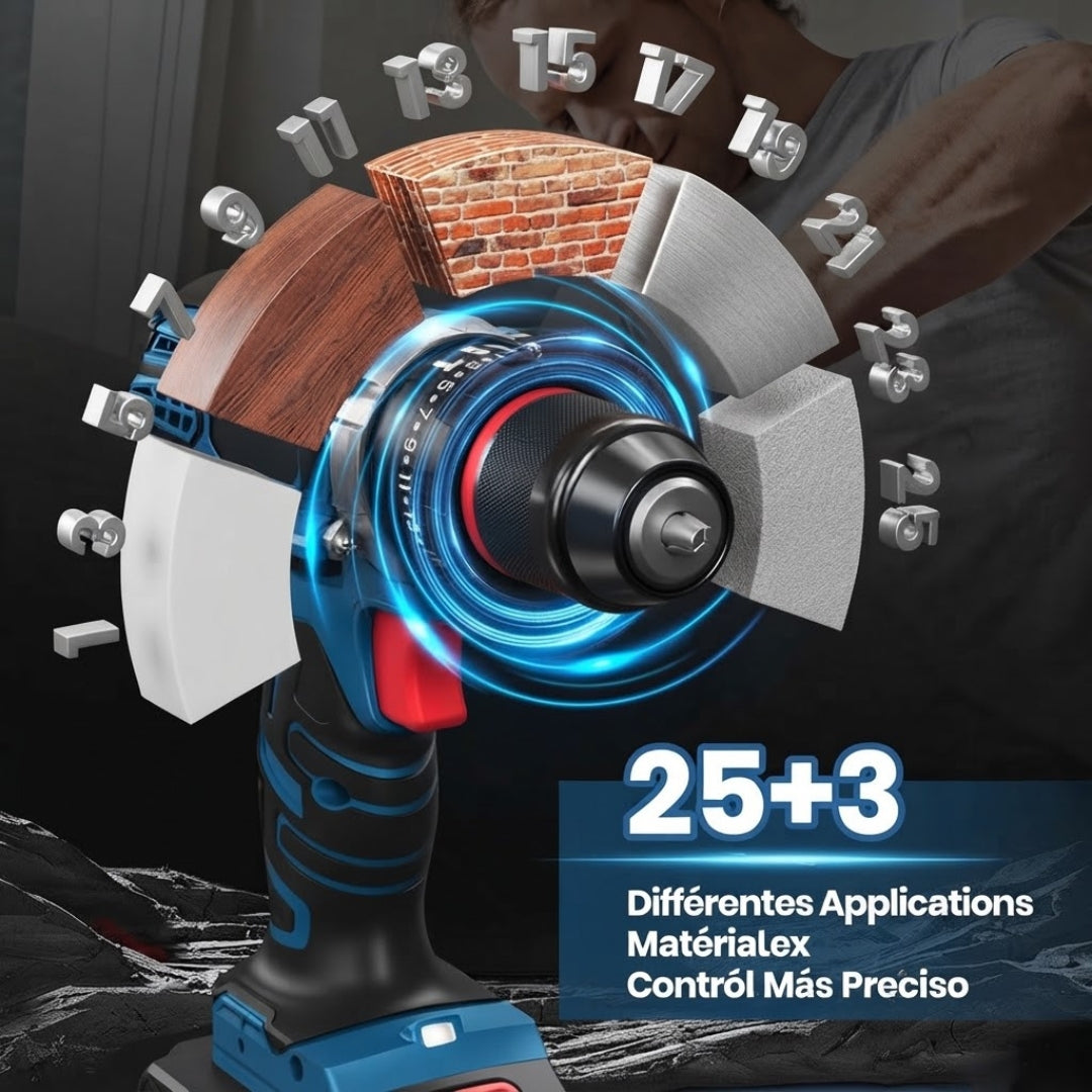 Taladro atornillador inalámbrico de 21 V – Kit de 29 piezas