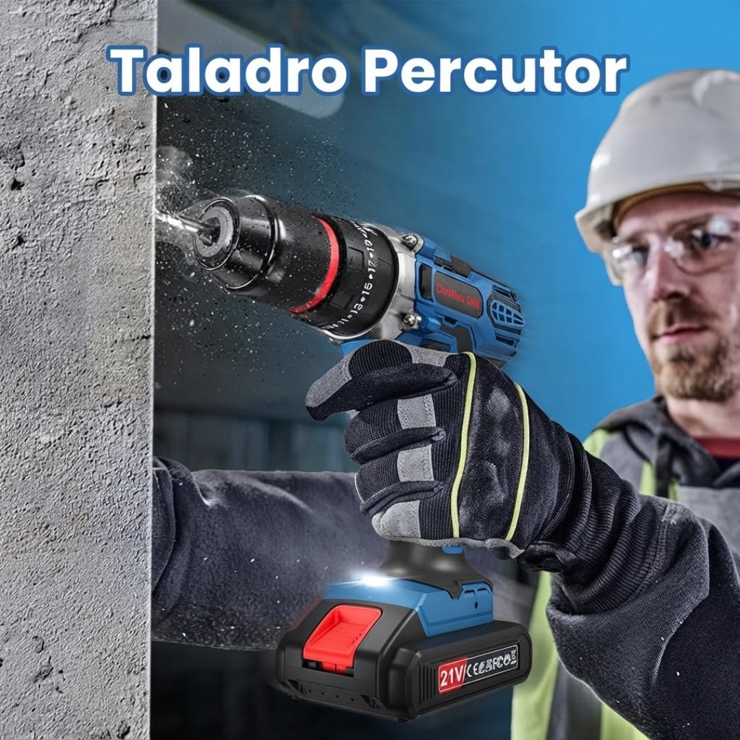 Taladro atornillador inalámbrico de 21 V – Kit de 29 piezas