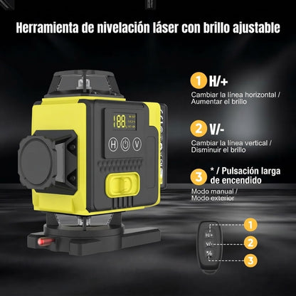 Nivel láser 4D 360° con autonivelación automática
