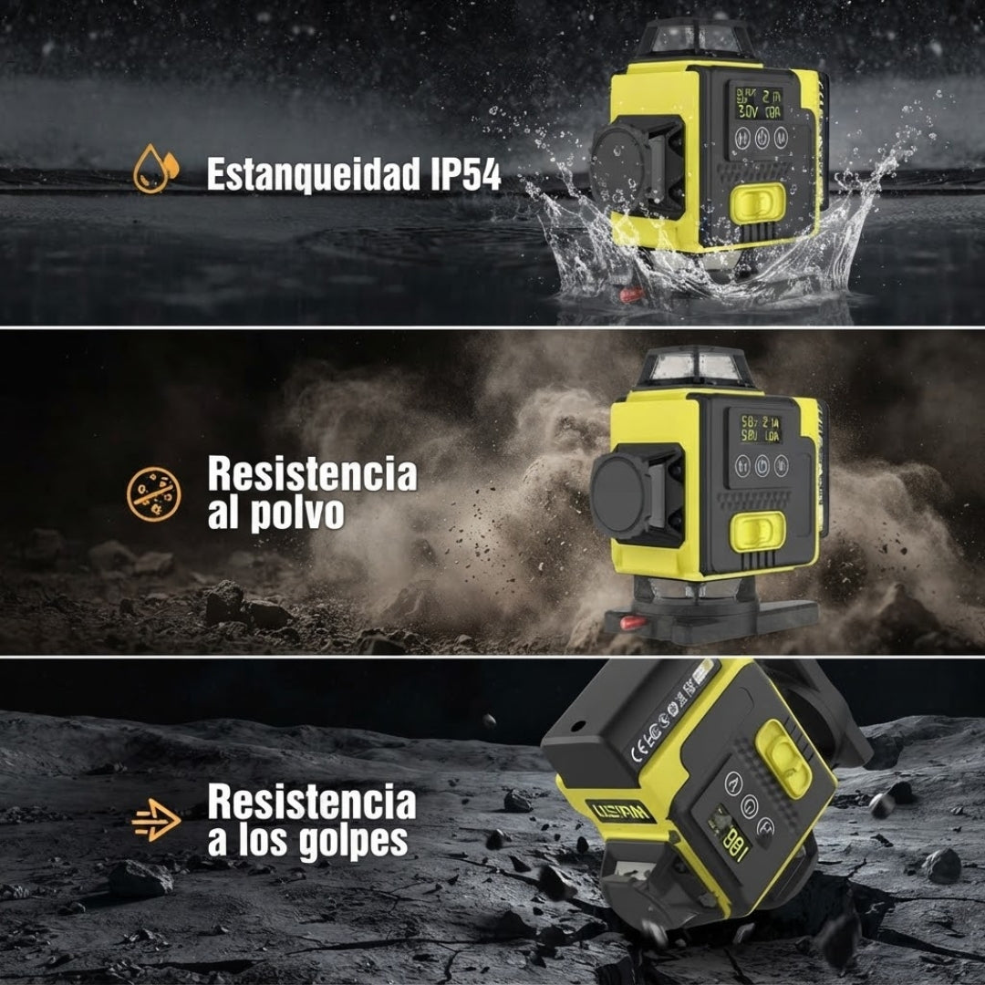 Nivel láser 4D 360° con autonivelación automática