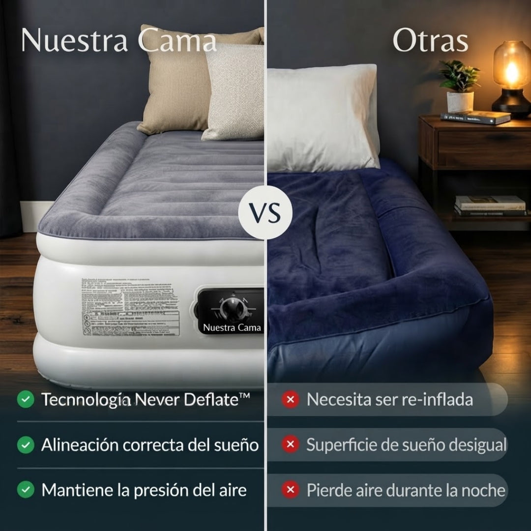 Matelas inflable de lujo con bomba integrada