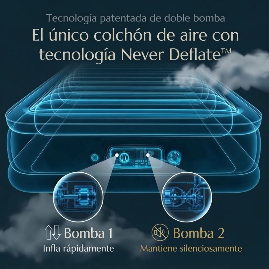 Matelas inflable de lujo con bomba integrada