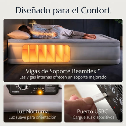 Matelas inflable de lujo con bomba integrada
