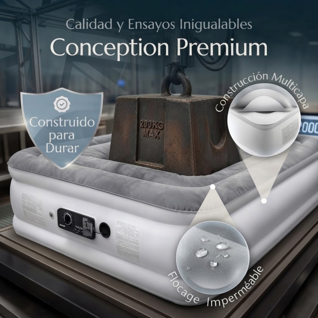 Matelas inflable de lujo con bomba integrada