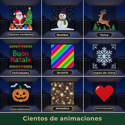 Festilume™ – Cortina de luces LED animada de Navidad