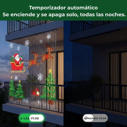 Festilume™ – Cortina de luces LED animada de Navidad